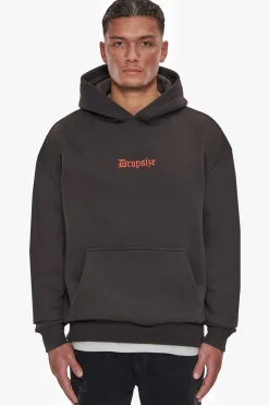 HEAVY OVERSIZED IN HOUSE HOODIE WASHED BLACK