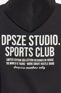 HEAVY OVERSIZED LADIES SPORTSCLUB HOODIE BLACK