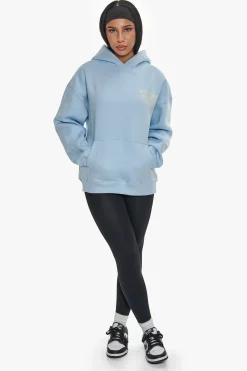 HEAVY OVERSIZED LADIES SPORTSCLUB HOODIE BABY BLUE