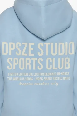 HEAVY OVERSIZED LADIES SPORTSCLUB HOODIE BABY BLUE
