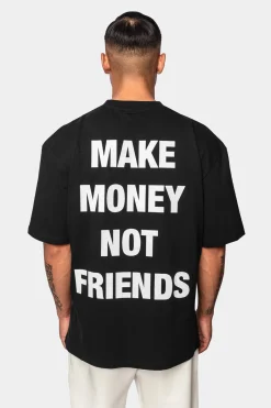 HEAVY OVERSIZED ''MAKE MONEY'' T-SHIRT BLACK