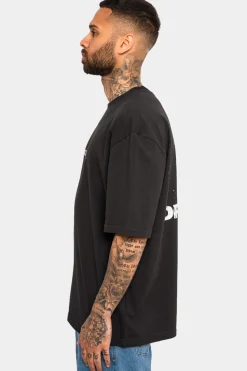 HEAVY OVERSIZED MOON T-SHIRT WASHED BLACK