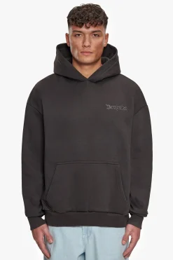 HEAVY OVERSIZED OUT NOW HOODIE WASHED BLACK