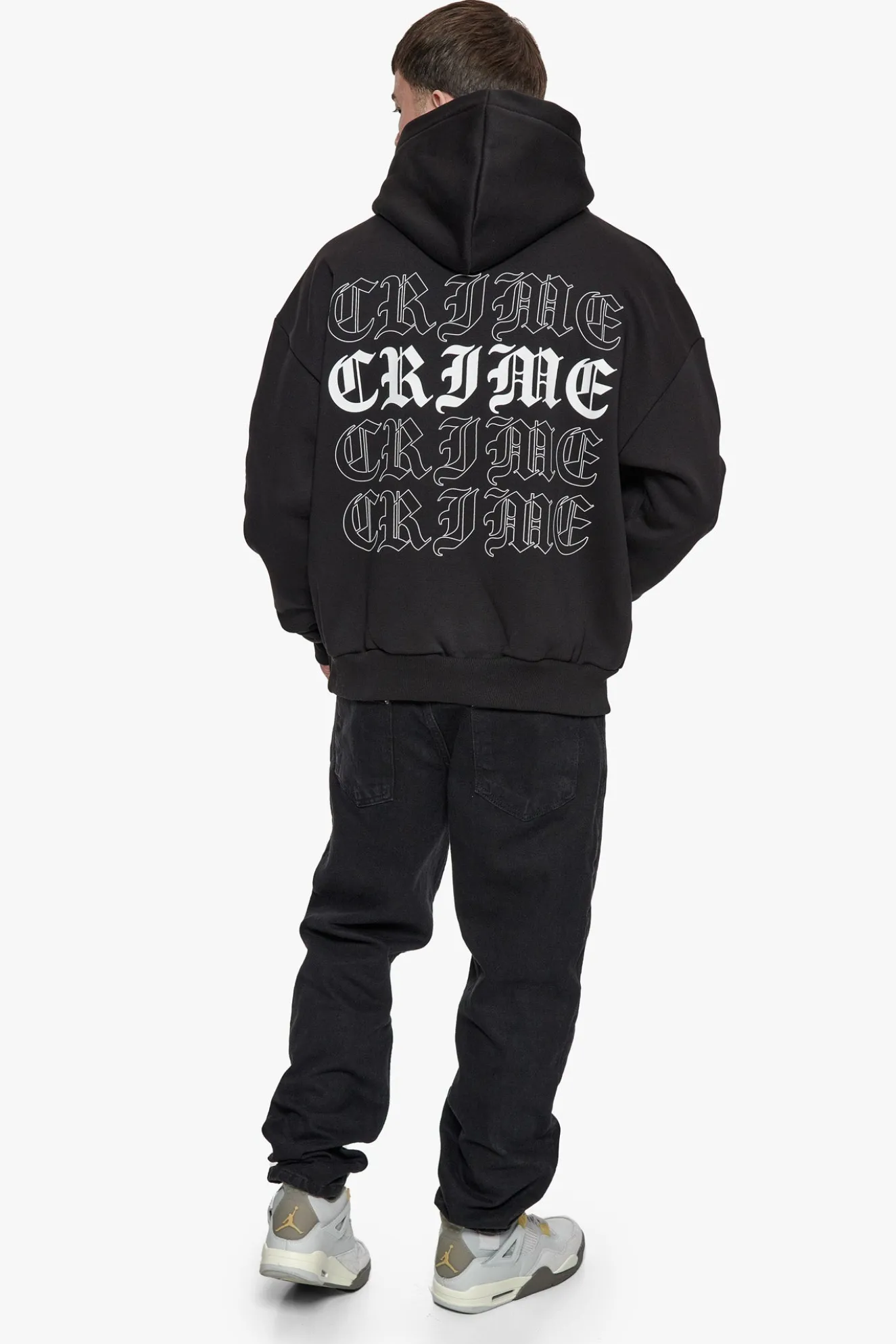 HEAVY OVERSIZED QUADCRIME HOODIE BLACK