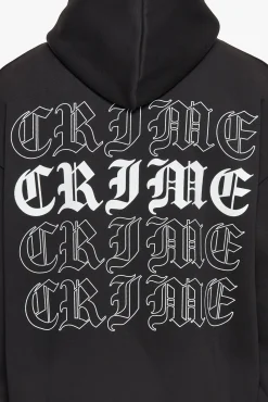 HEAVY OVERSIZED QUADCRIME HOODIE BLACK