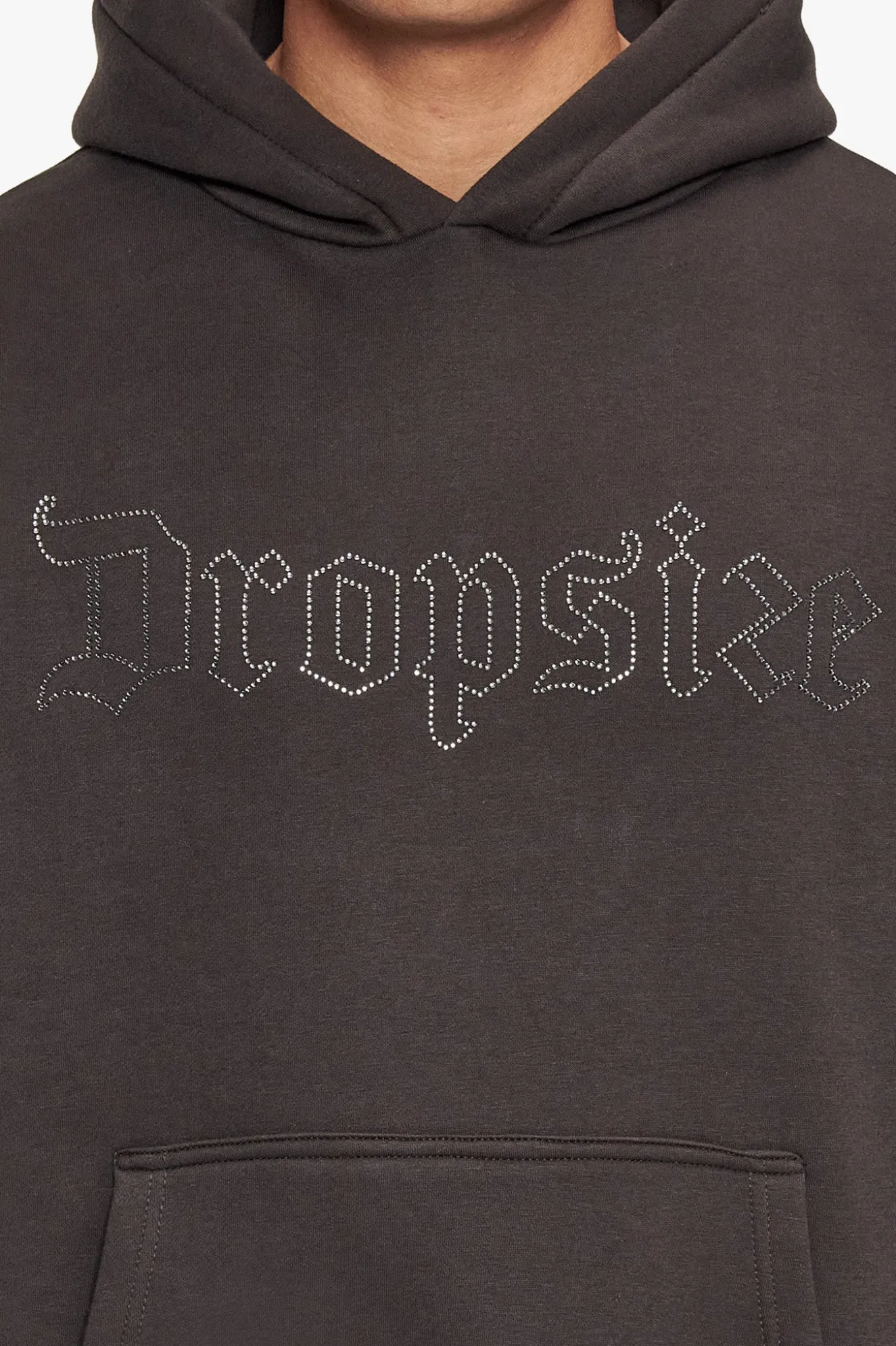 HEAVY OVERSIZED RHINESTONE HOODIE WASHED BLACK