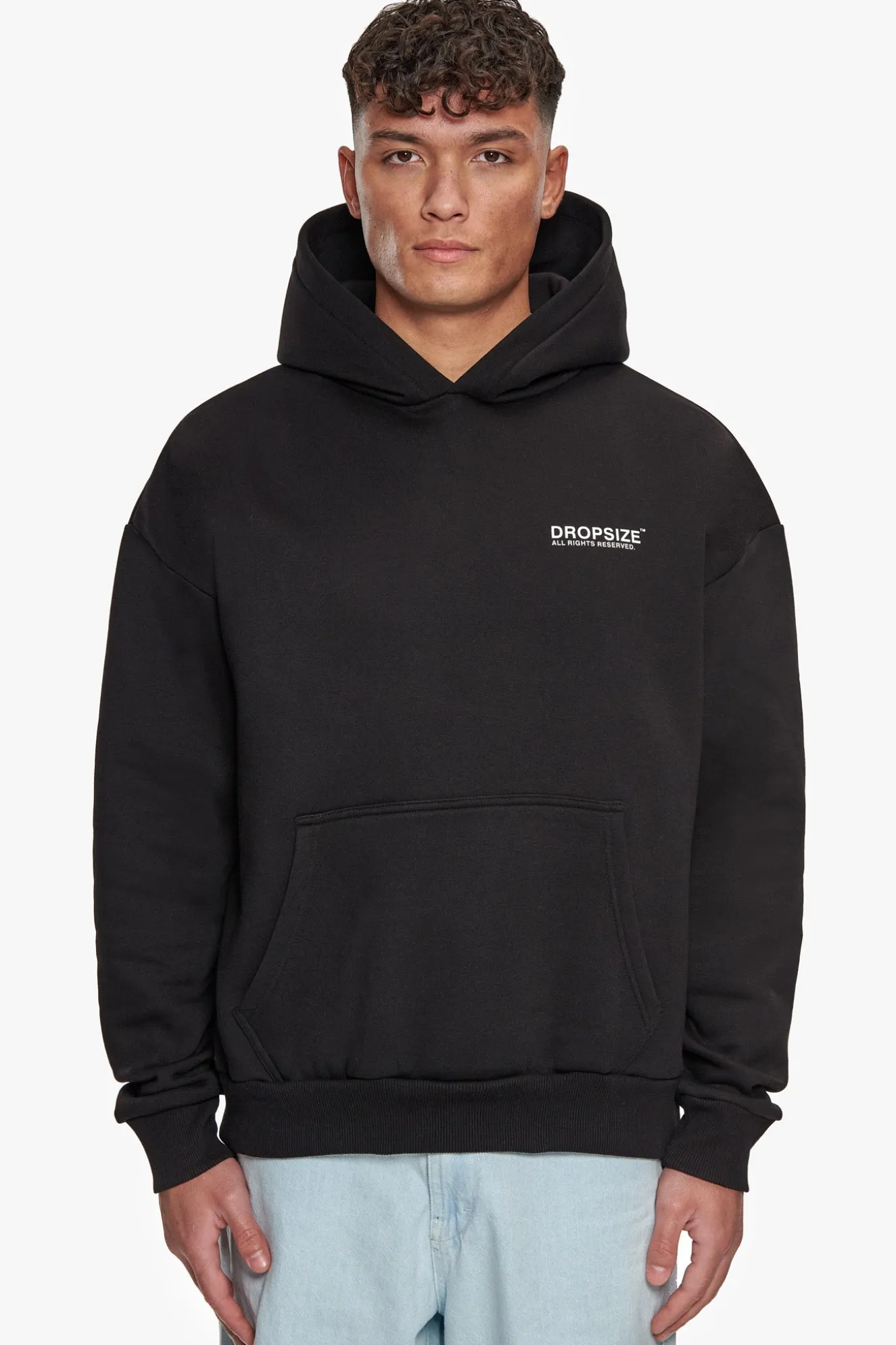HEAVY OVERSIZED STAY TRUE HOODIE BLACK