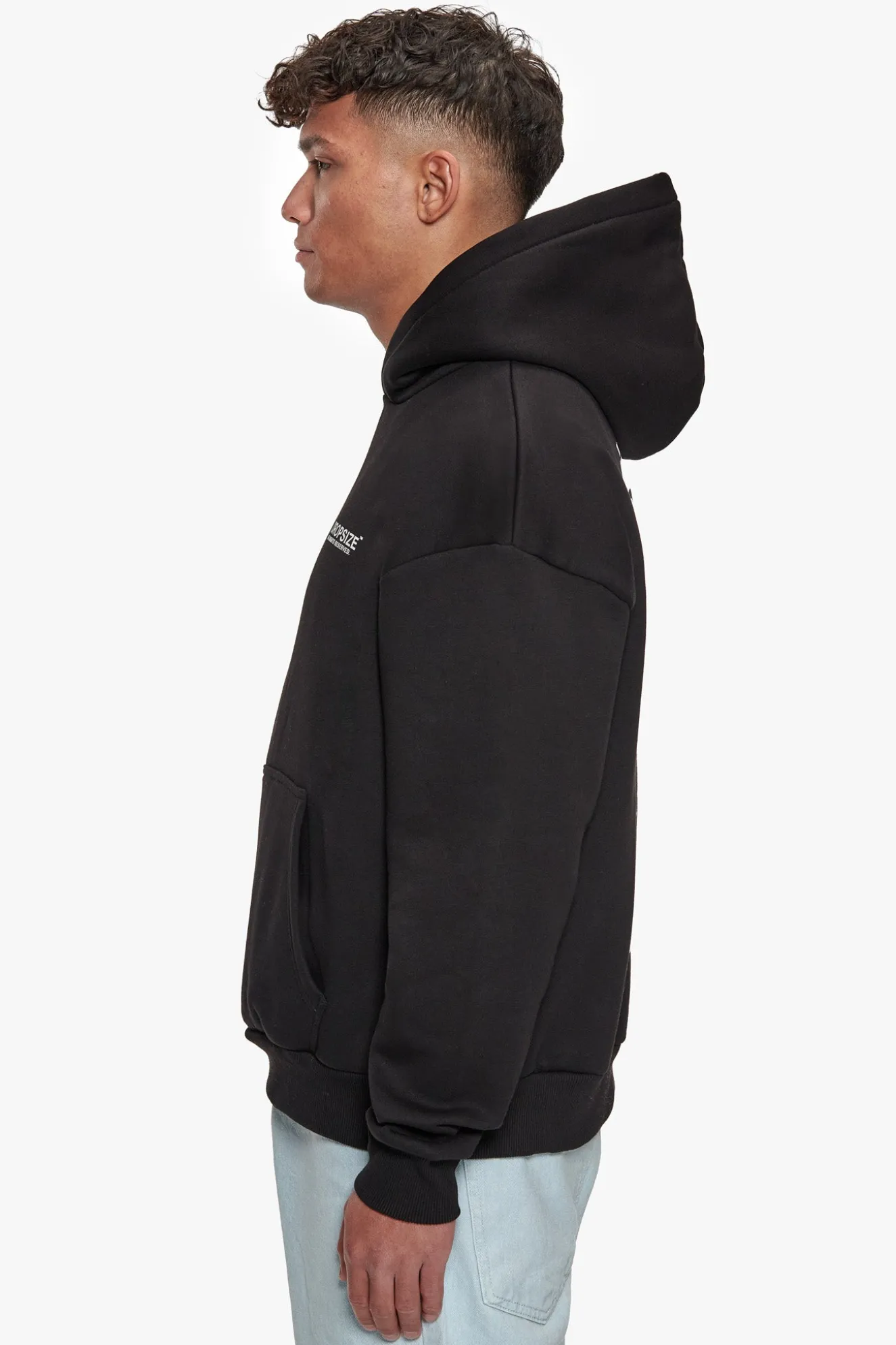 HEAVY OVERSIZED STAY TRUE HOODIE BLACK