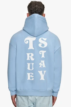 HEAVY OVERSIZED STAY TRUE HOODIE BABY BLUE