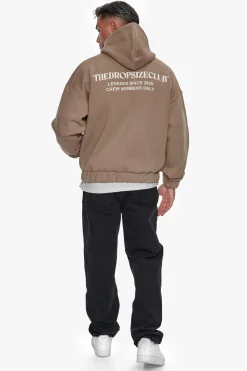 HEAVY OVERSIZED TDC ZIP HOODIE SILVER MINK