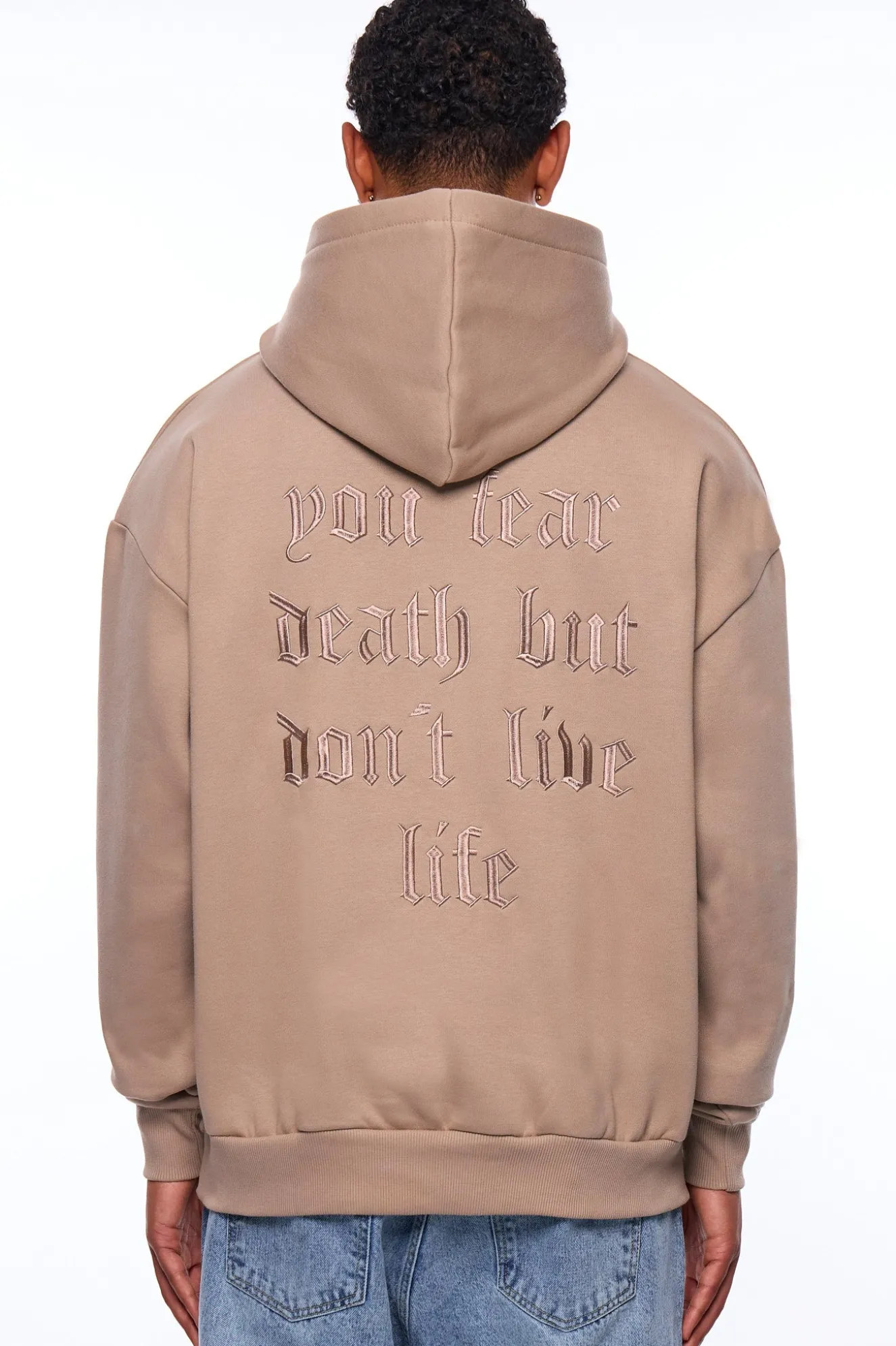 HEAVY OVERSIZED WE WARE THE HUSTLE HOODIE WEATHERED TEAK