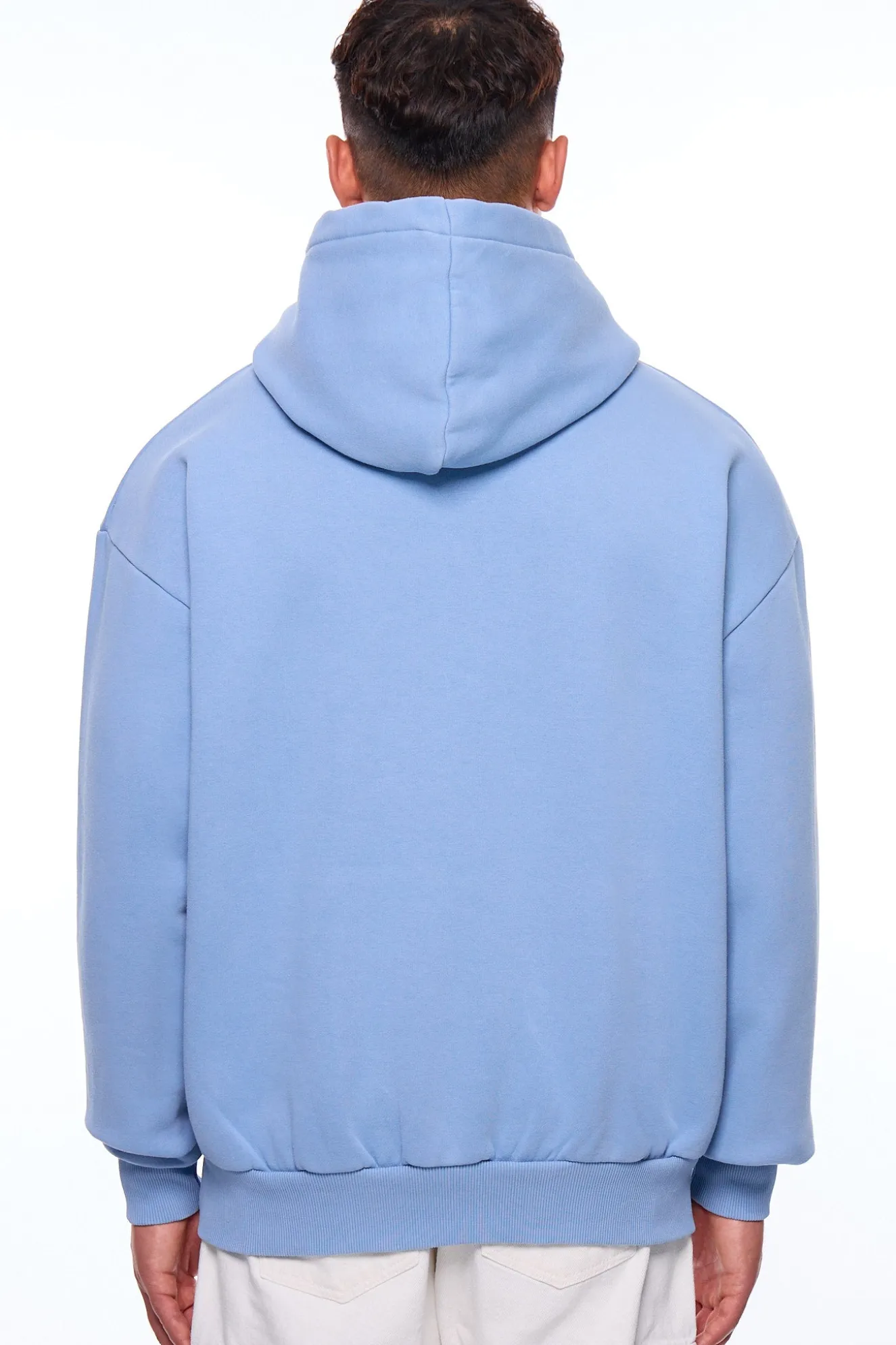 HEAVY OVERZIZE EMBO HOODIE BLUE WASHED