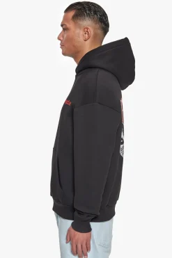 HEAVY OVERZIZE NO FIGHT NO GLORY HOODIE BLACK