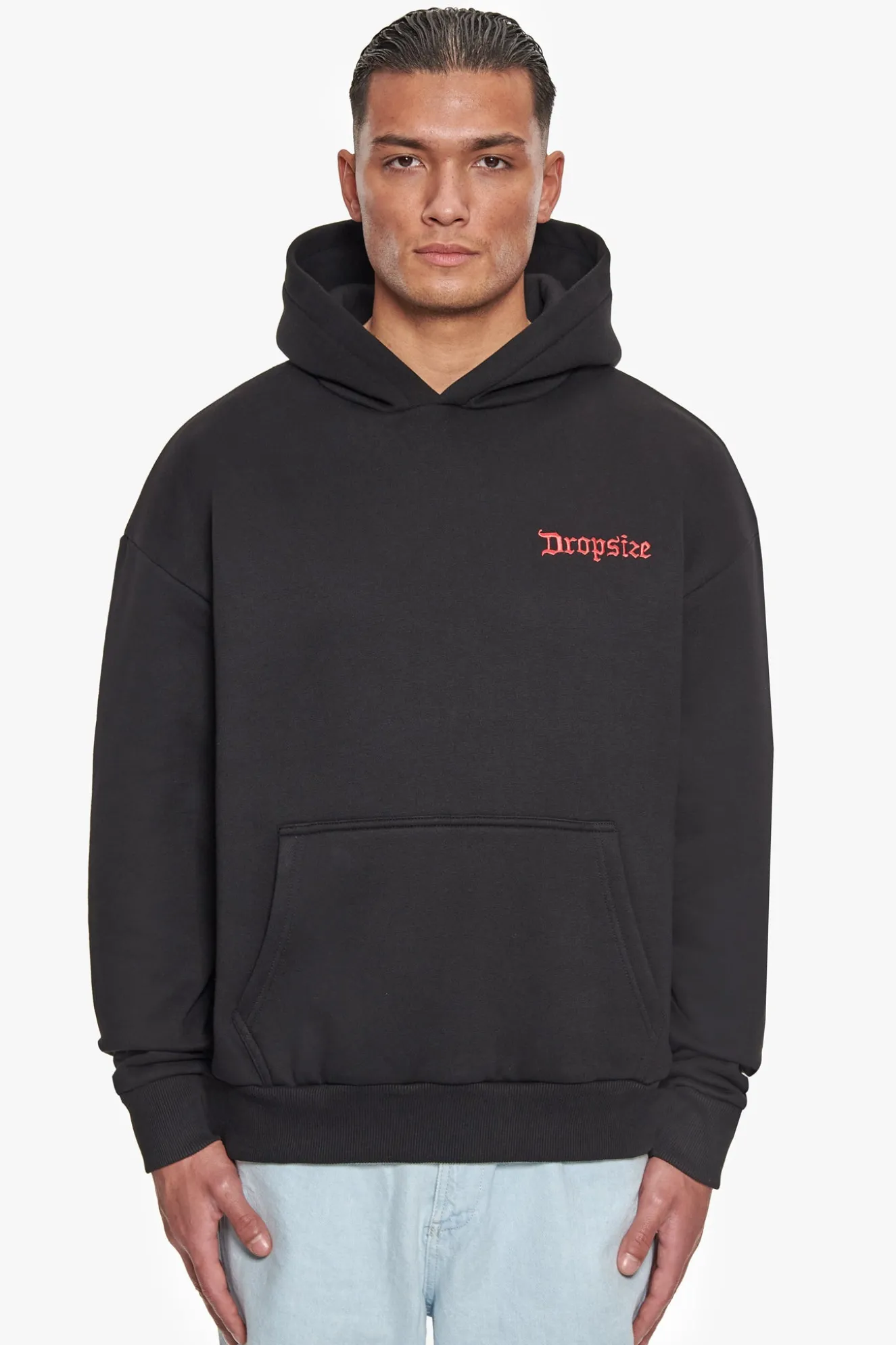 HEAVY OVERZIZE NO FIGHT NO GLORY HOODIE BLACK