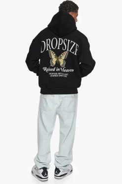 HEAVY OVERZIZE RAISED IN HEAVEN HOODIE BLACK