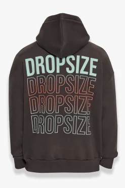HEAVY OVERZIZE V2 QUATRO HOODIE WASHED BLACK