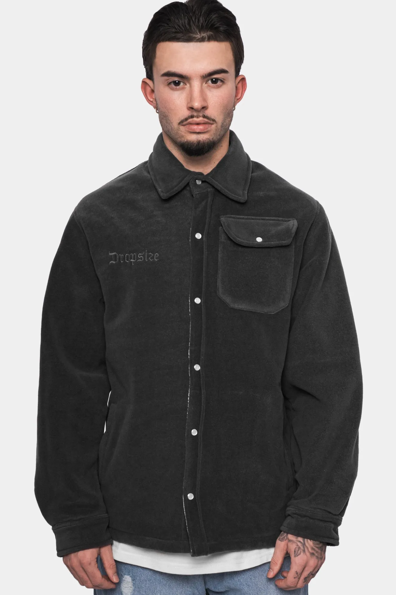 HEAVY V2 FLEECE JACKET WASHED GRAY