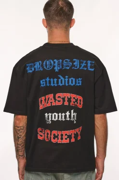 HEAVY WASTED SOCIETY T-SHIRT BLACK