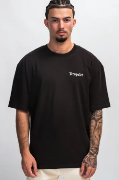 HEYVY OVERSIZE CREW DOVE T-SHIRT WASHED BLACK
