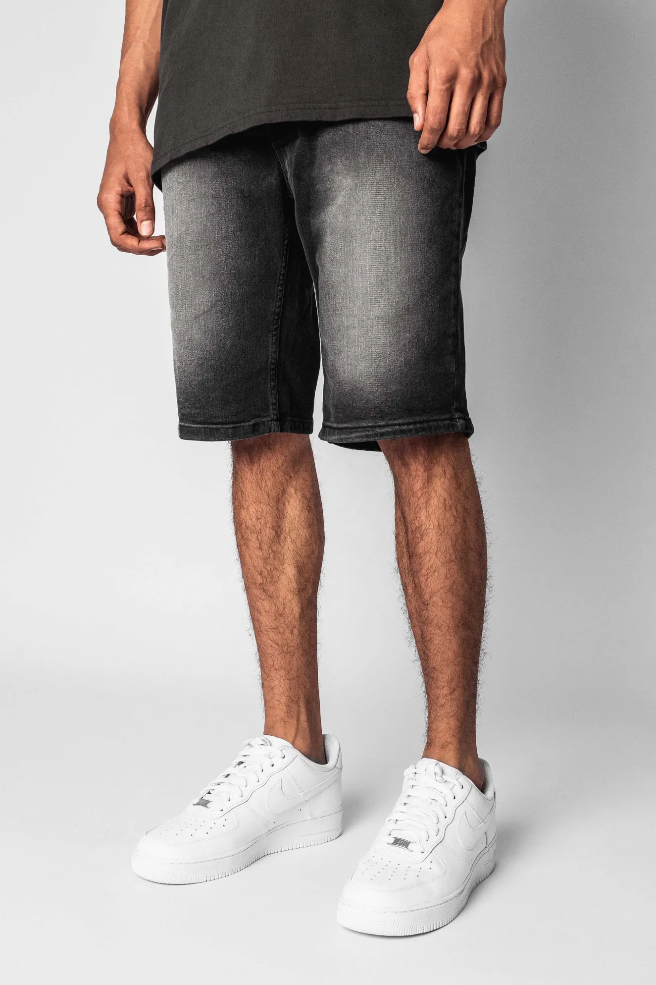 JEANS SHORT WASHED BLACK