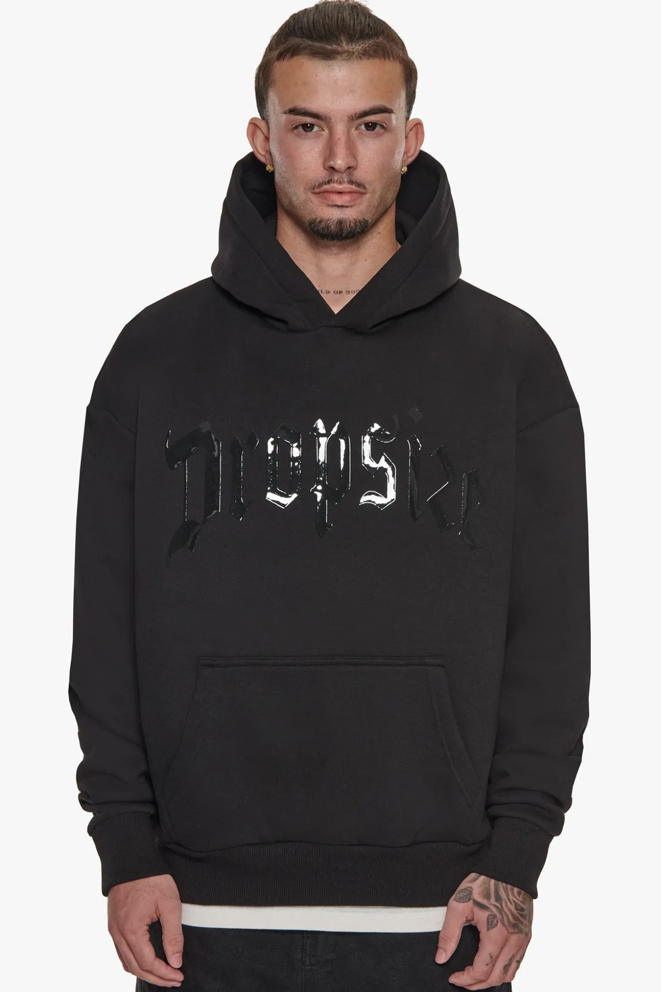LACQUER PRINT LOGO HOODIE BLACK