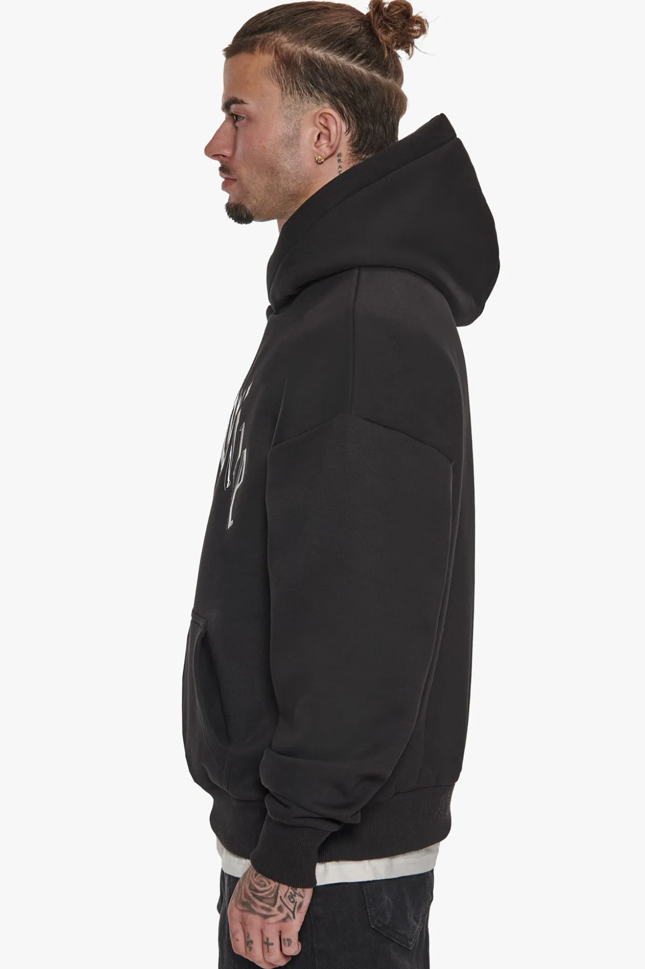 LACQUER PRINT LOGO HOODIE BLACK