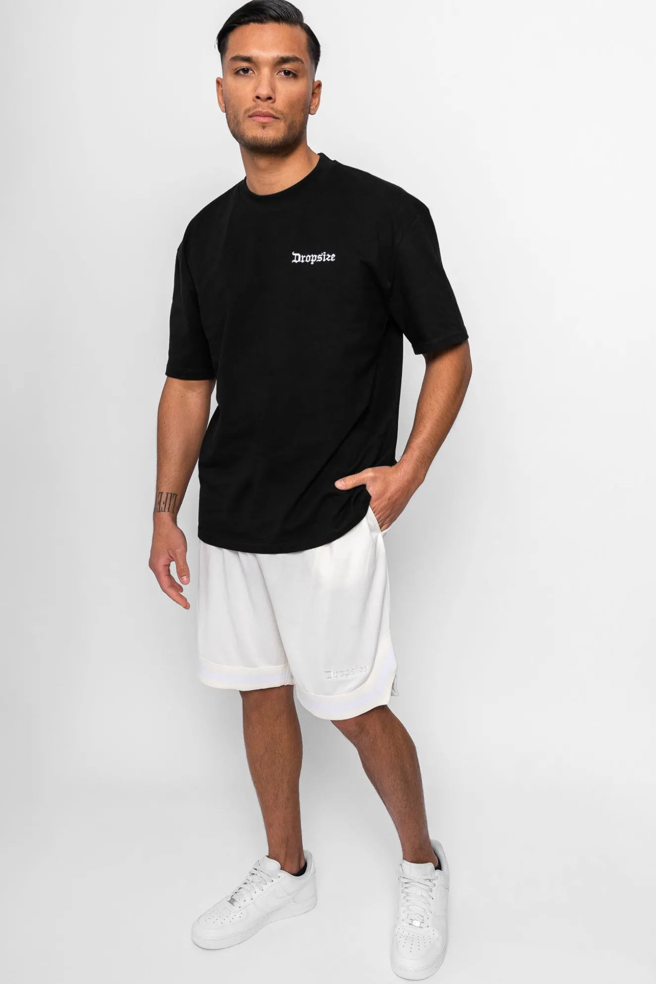 LOGO MESH SHORT CREAM