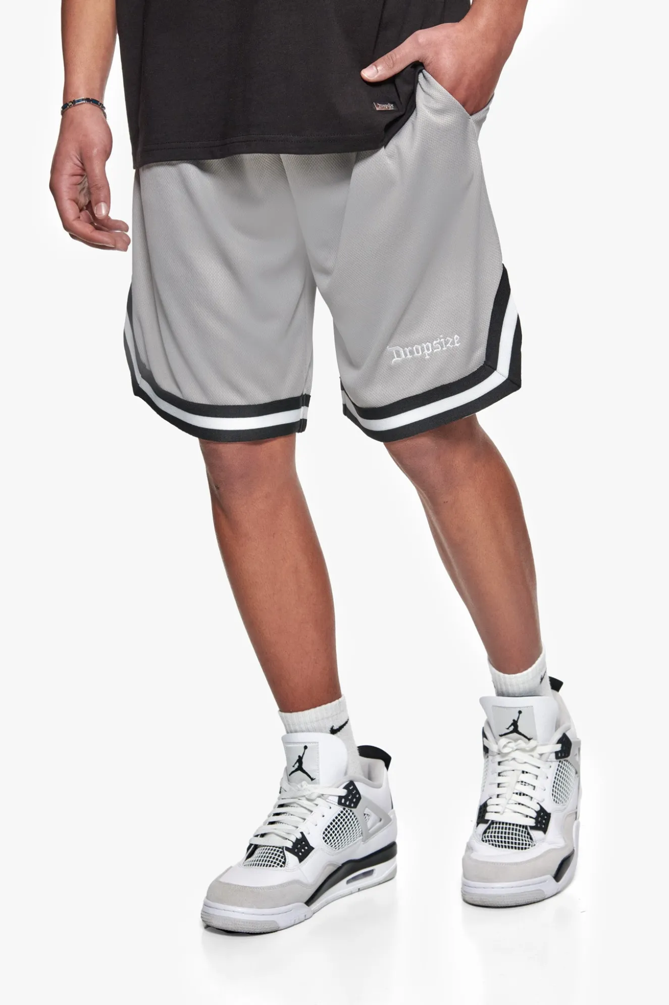 LOGO MESH SHORT LIGHT GREY