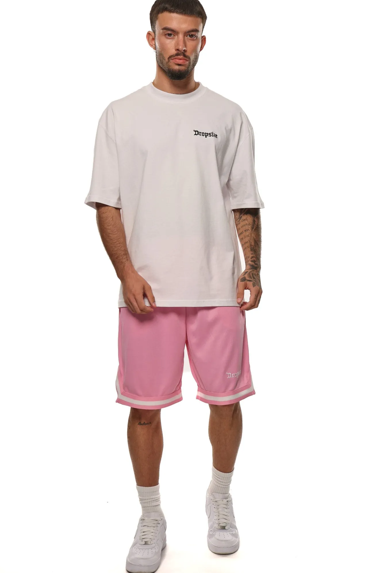 LOGO MESH SHORT ROSA