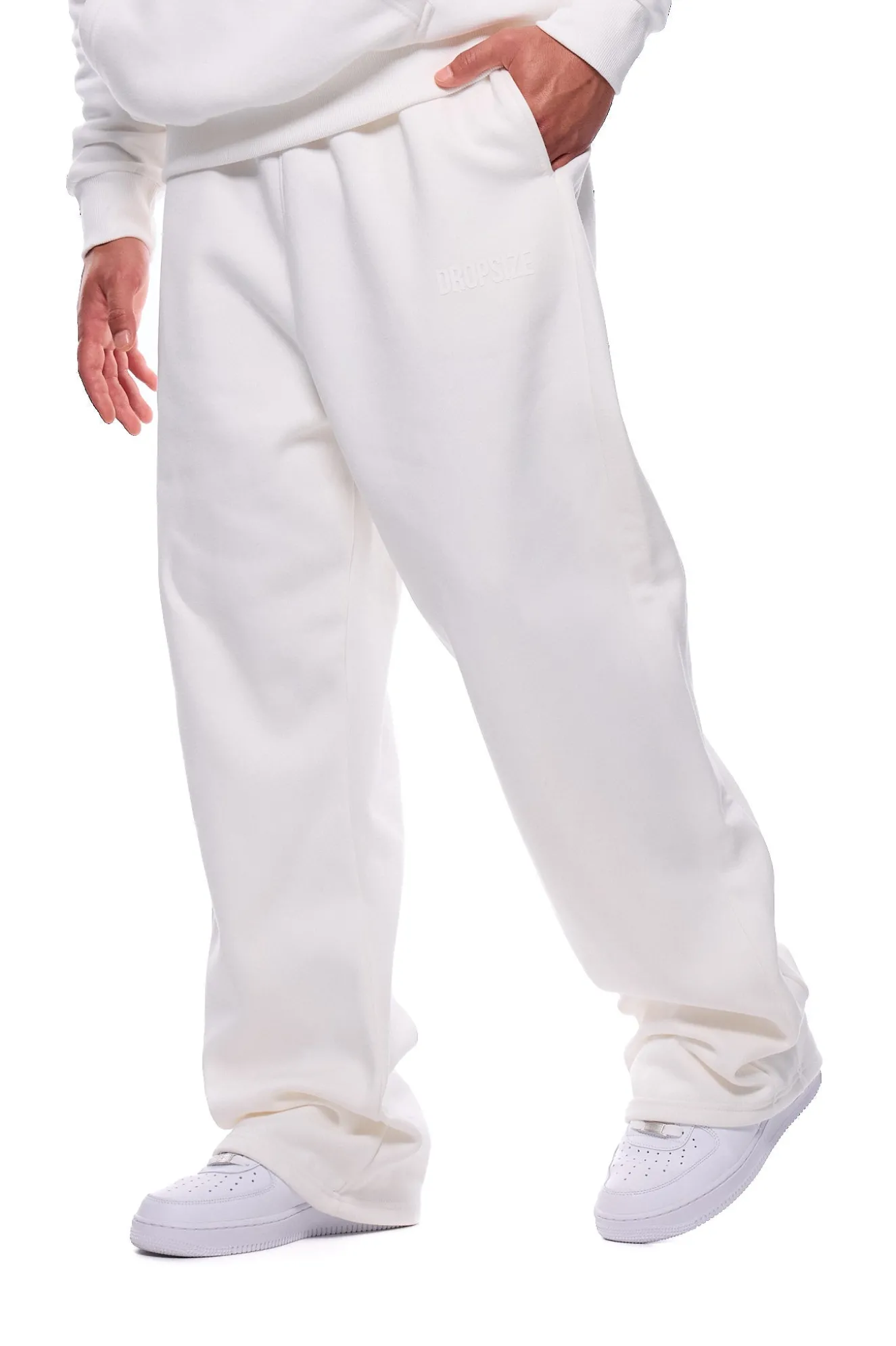OPEN LEG JOGGER CREAM WHITE