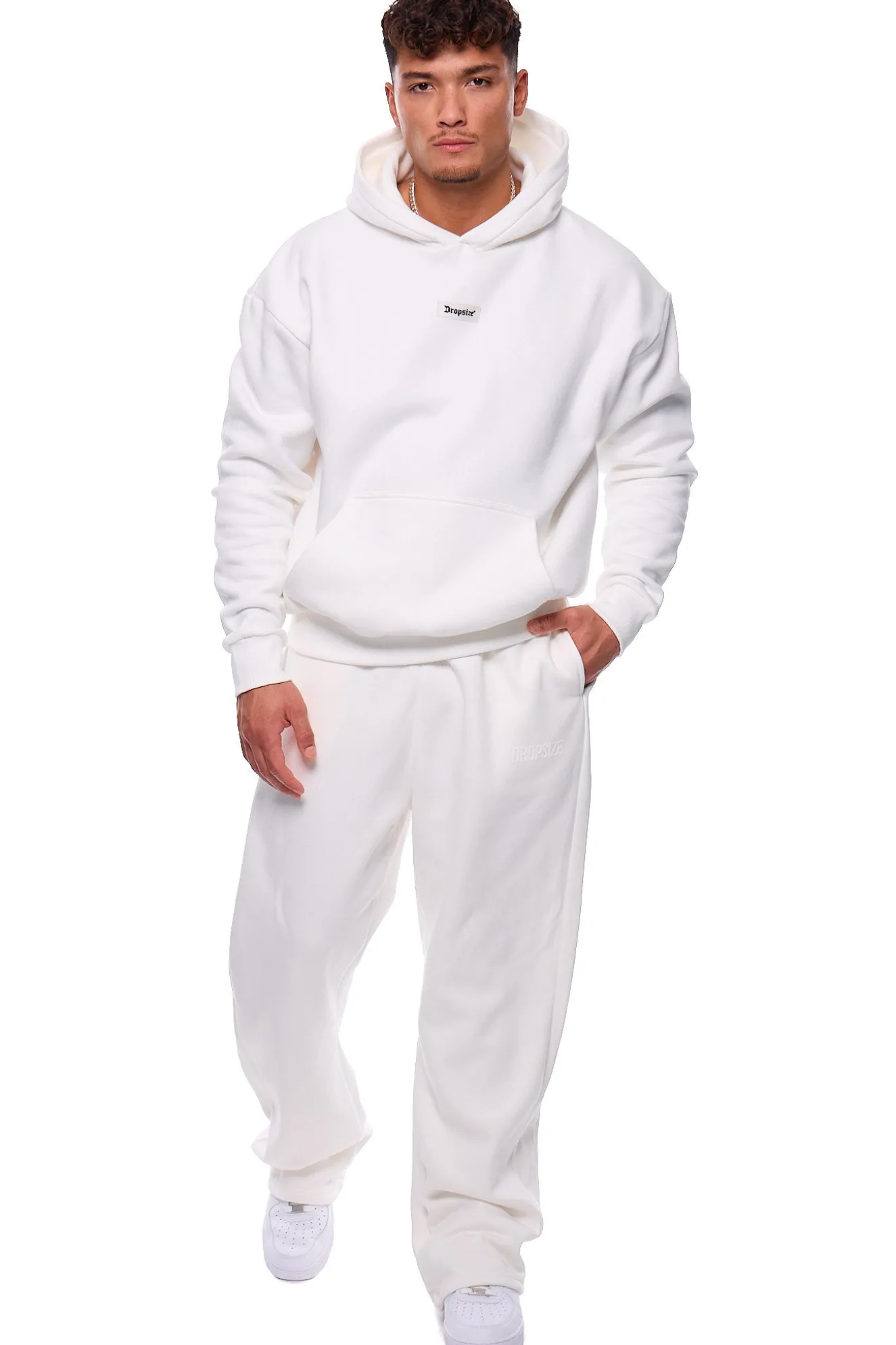 OPEN LEG JOGGER CREAM WHITE