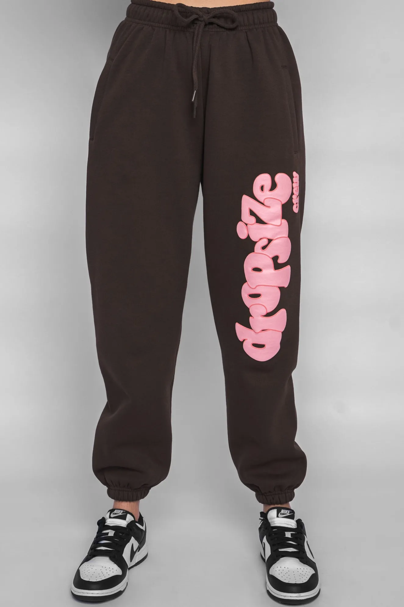 PUFFER PRINT JOGGER PINK CHOCOLATE BROWN
