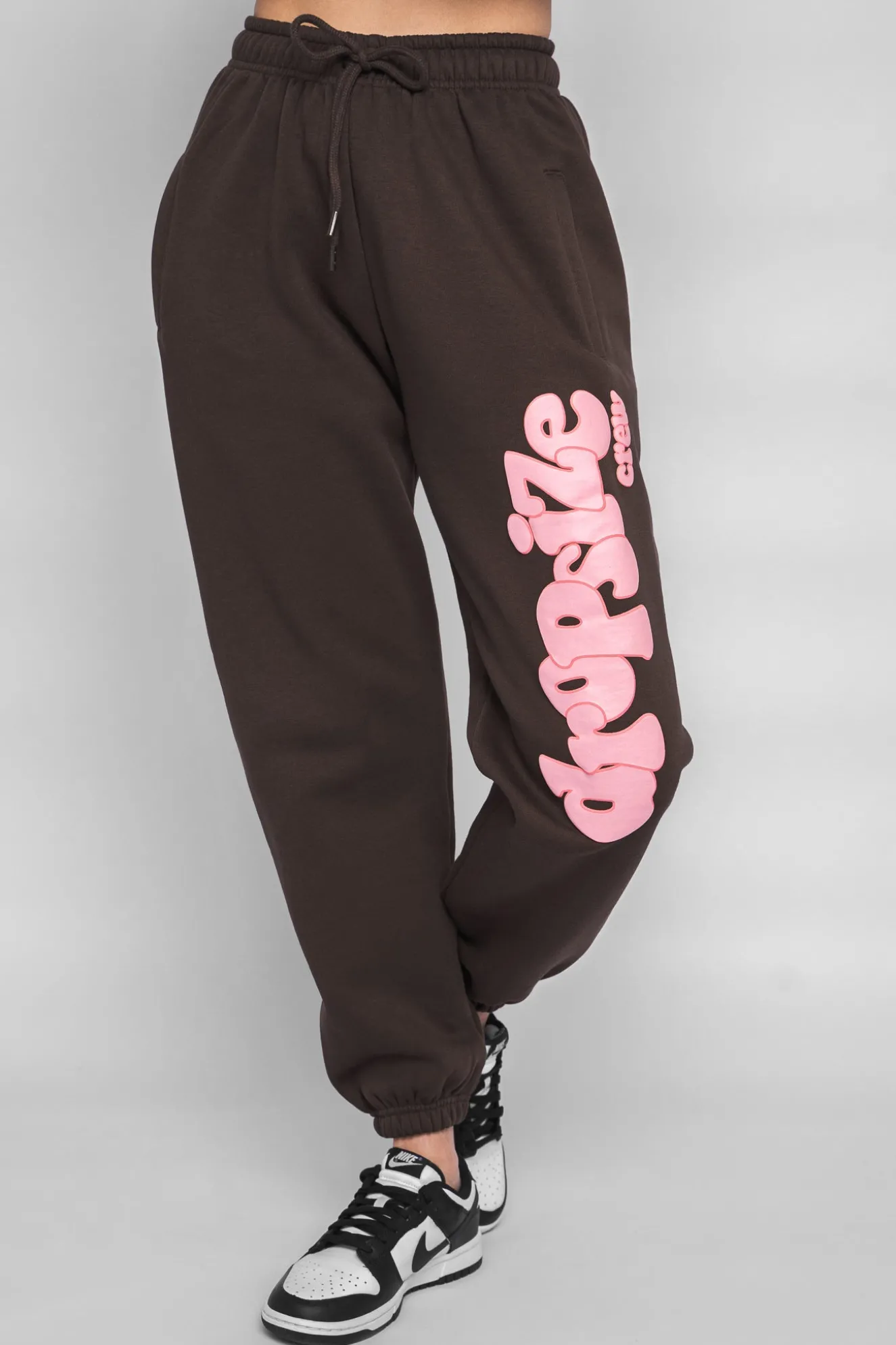 PUFFER PRINT JOGGER PINK CHOCOLATE BROWN