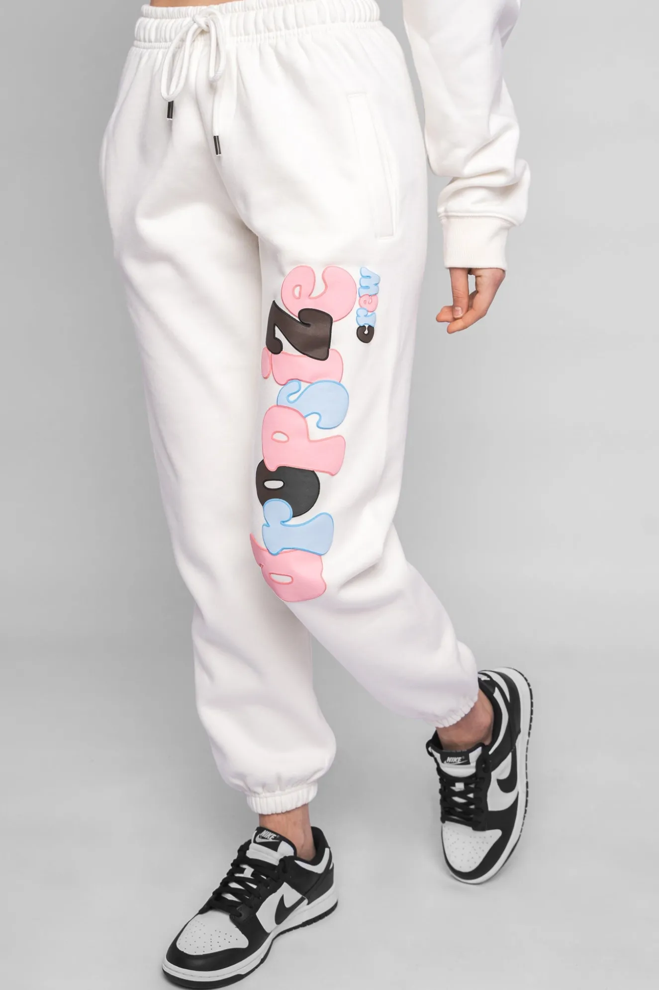 PUFFER PRINT MIXED COLOR JOGGER CREAM WHITE