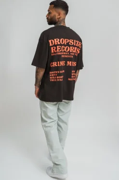 'RECORDS'' T-SHIRT WASHED BLACK
