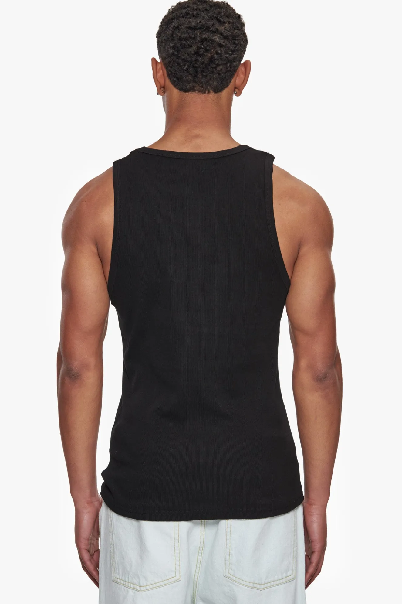 RIB TANK TOP BLACK
