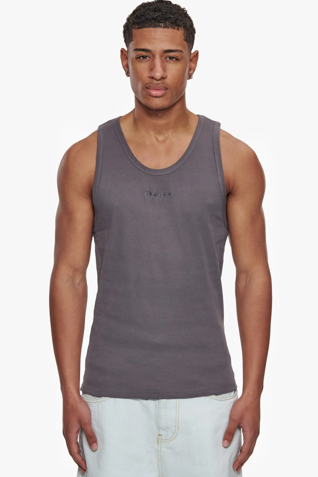 RIB TANK TOP GREY