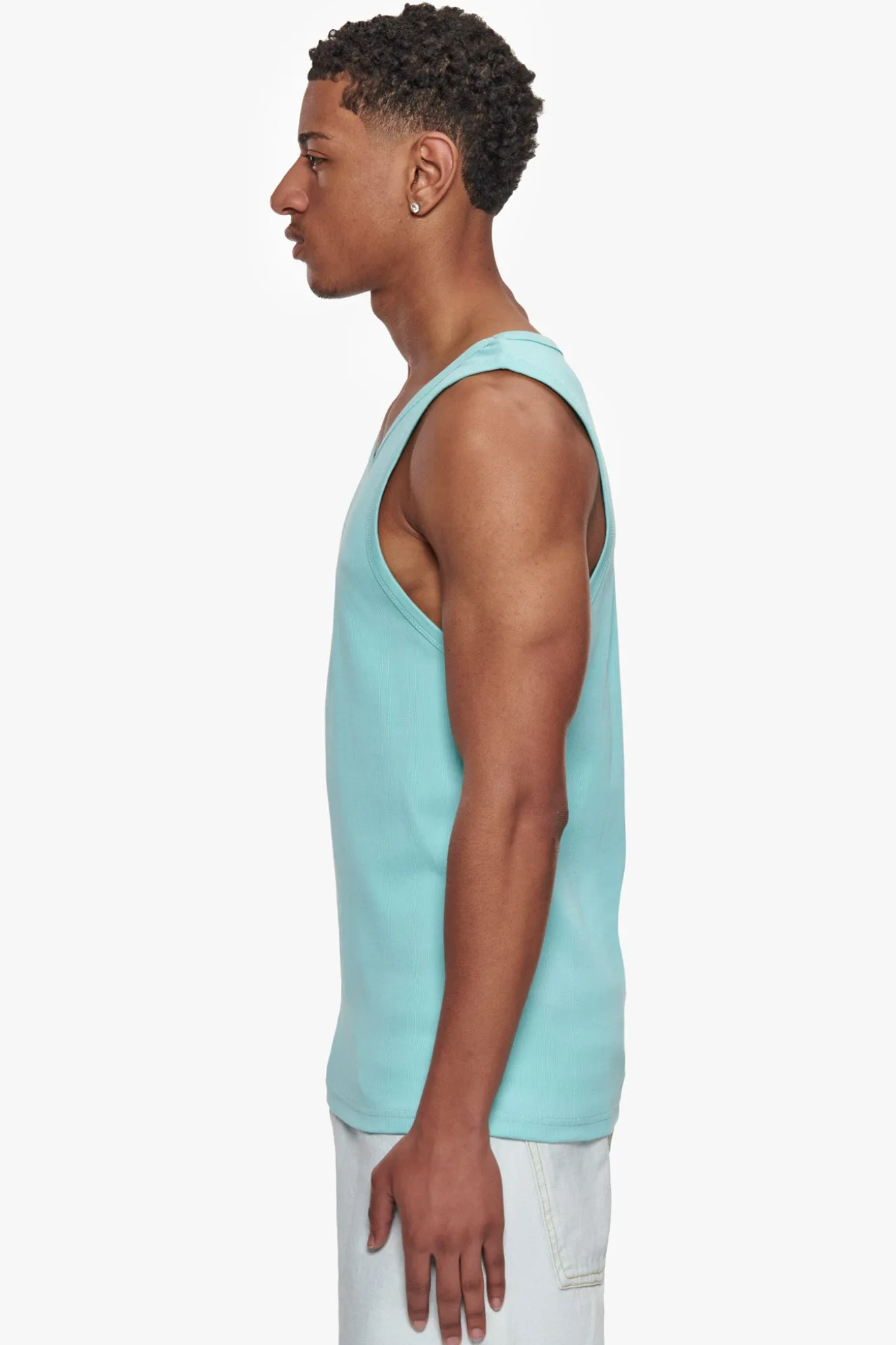 RIB TANK TOP TURQUOISE