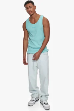 RIB TANK TOP TURQUOISE