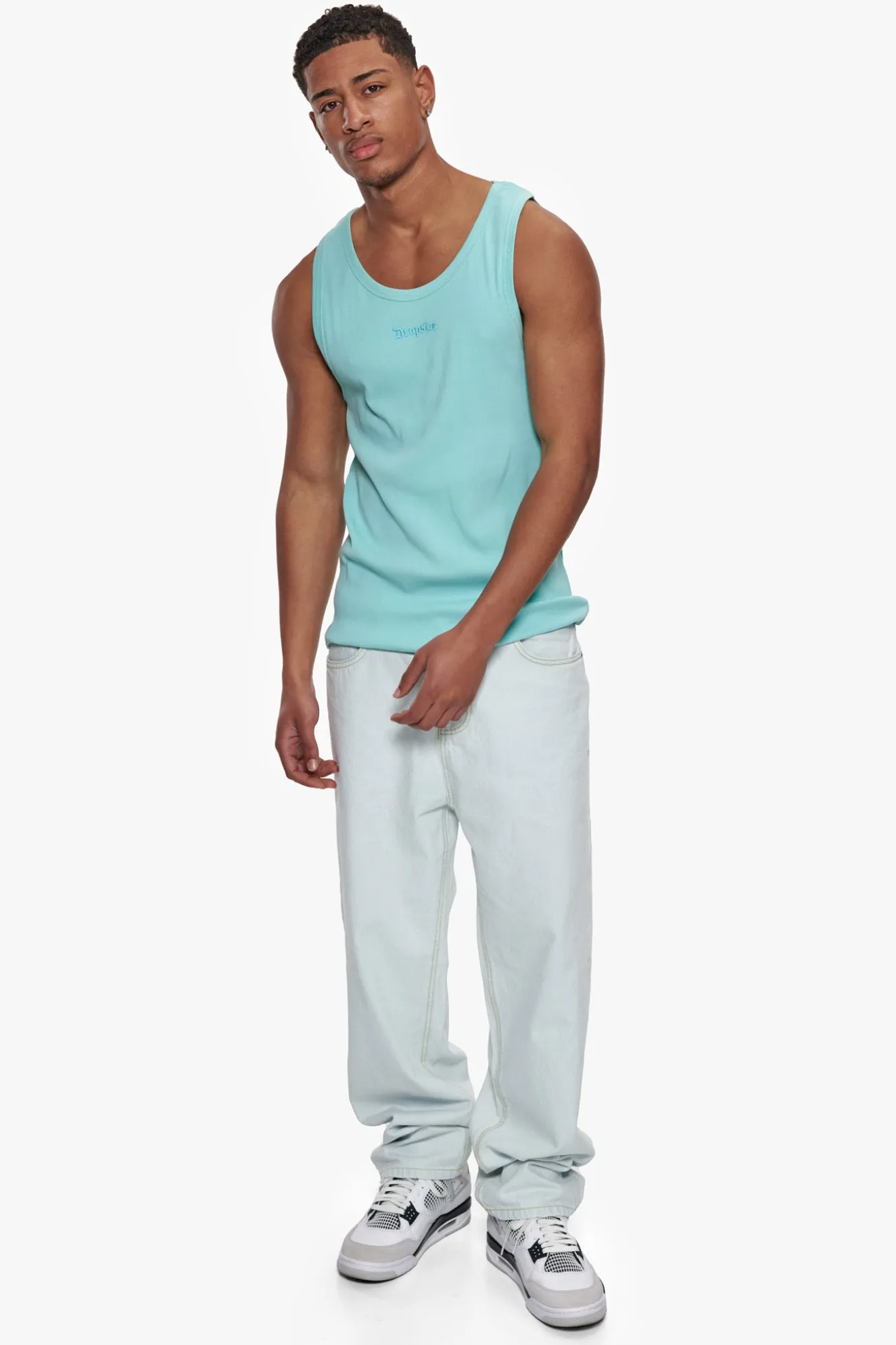 RIB TANK TOP TURQUOISE