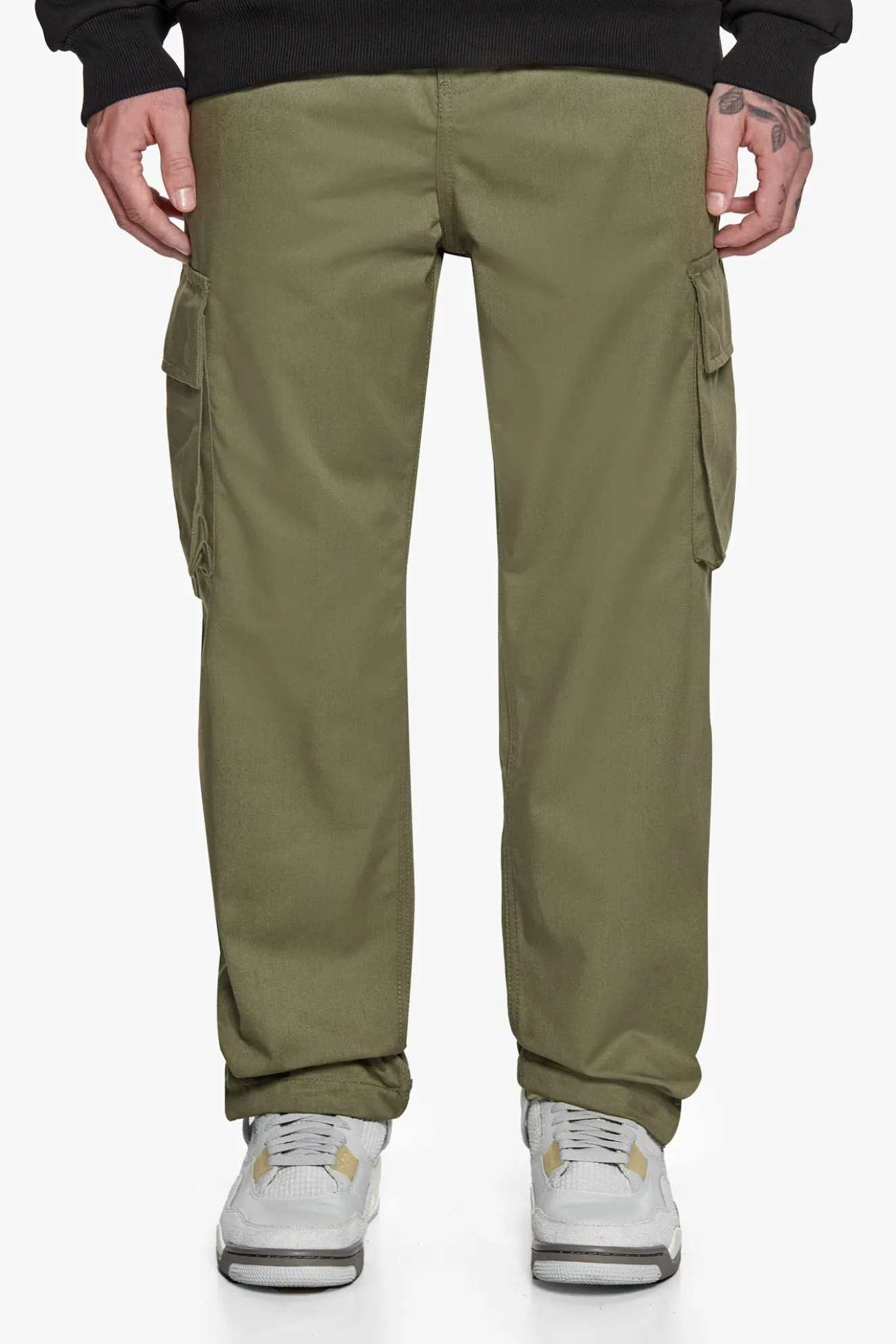 SINGLE CARGO POCKET WORK WEAR PANTS OLIVE