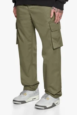SINGLE CARGO POCKET WORK WEAR PANTS OLIVE