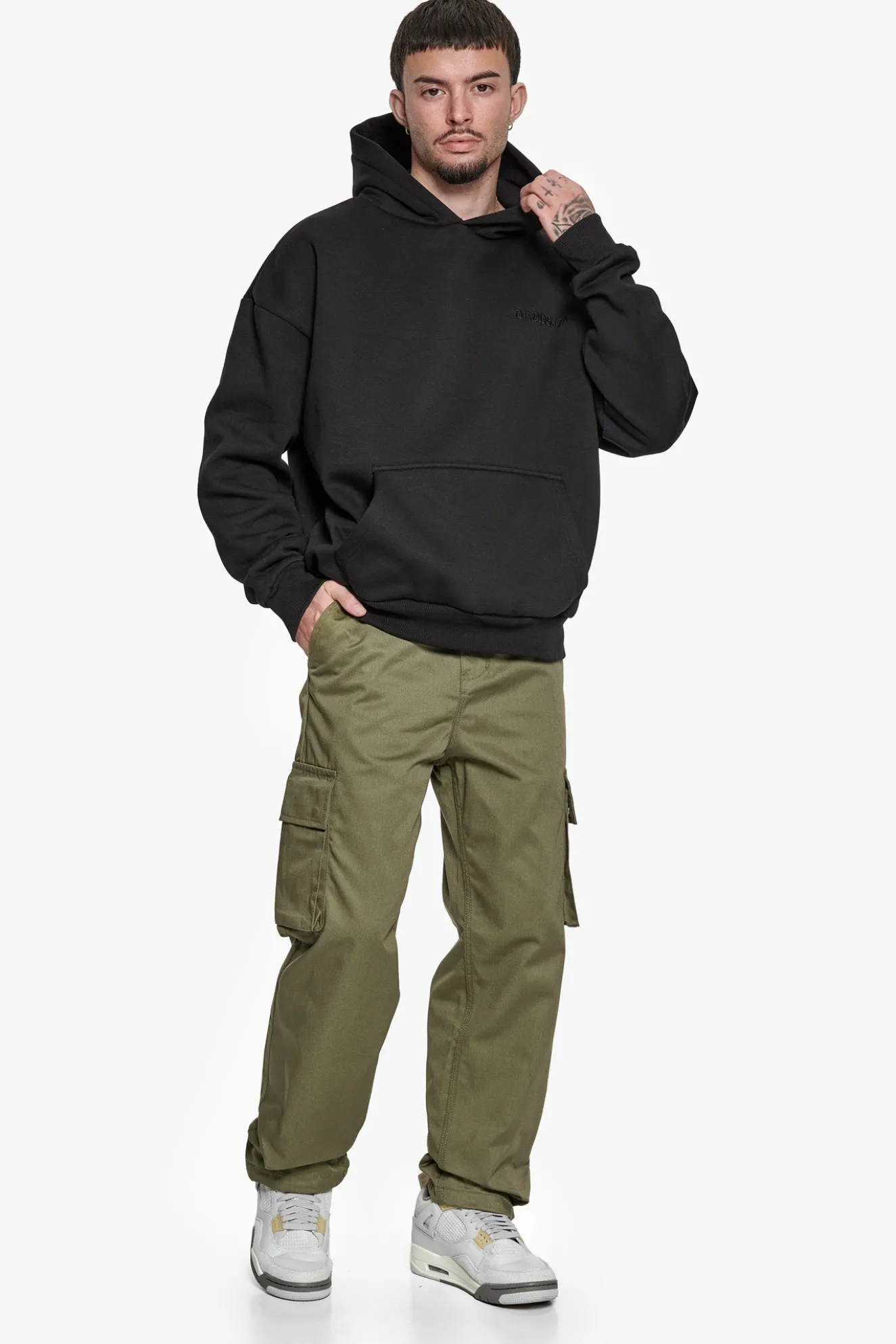 SINGLE CARGO POCKET WORK WEAR PANTS OLIVE