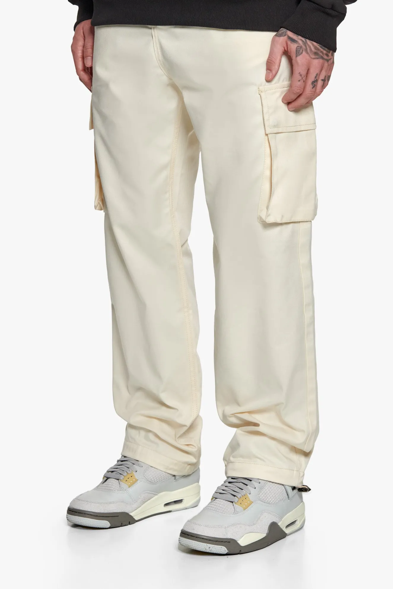 SINGLE CARGO POCKET WORKWEAR PANTS CREAM