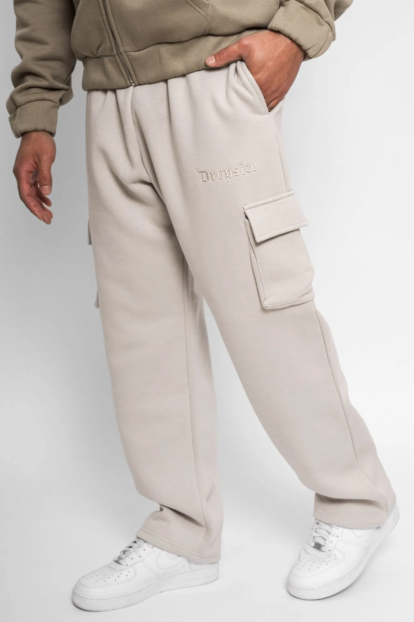 STRAIGHT LEG CARGO SWEAT PANTS MOON BEAM