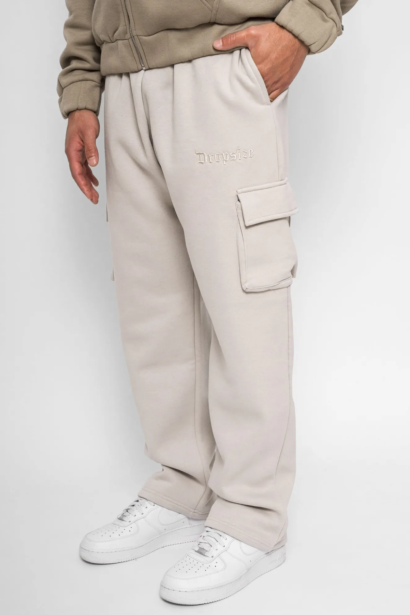 STRAIGHT LEG CARGO SWEAT PANTS MOON BEAM