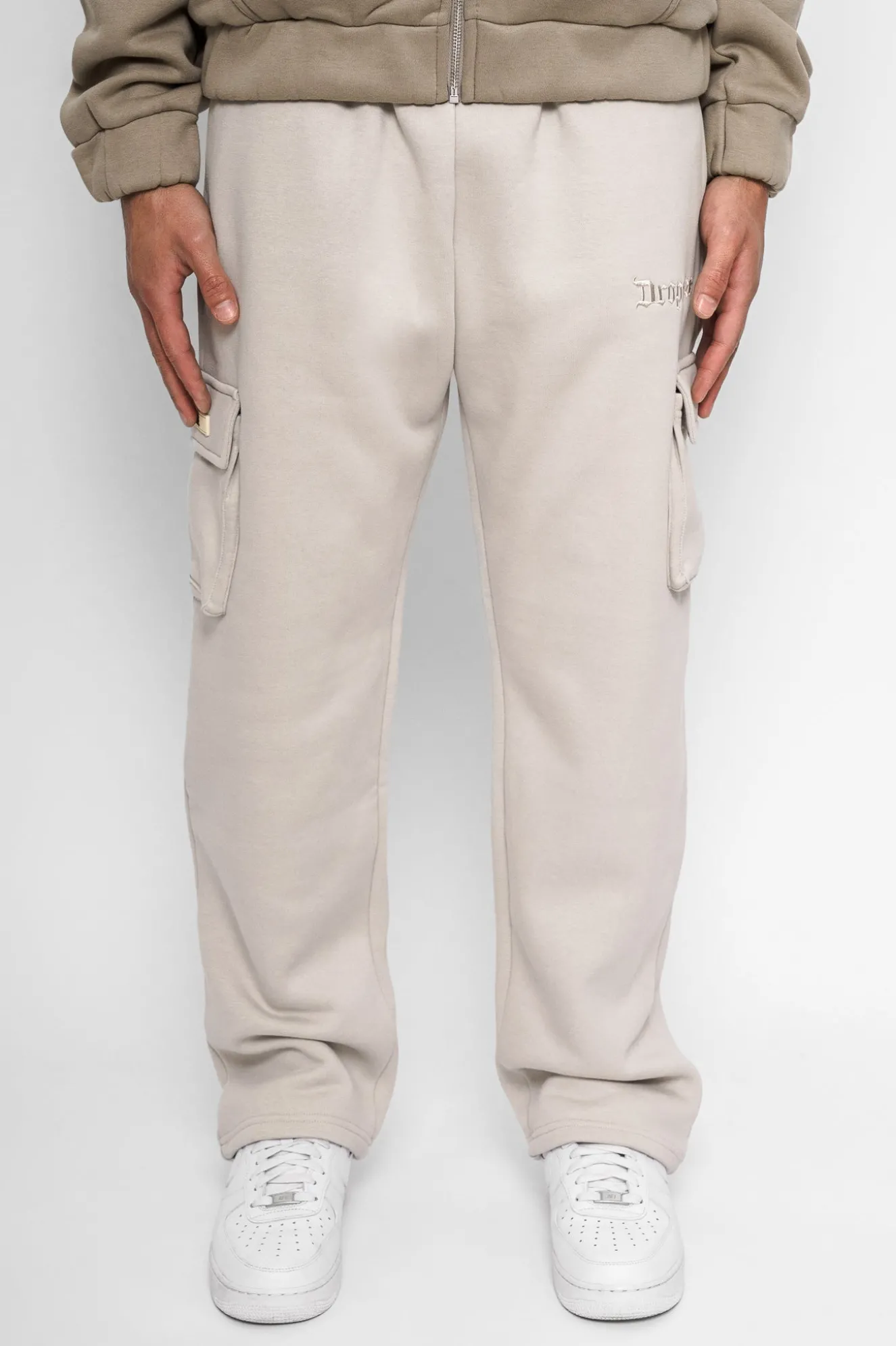 STRAIGHT LEG CARGO SWEAT PANTS MOON BEAM