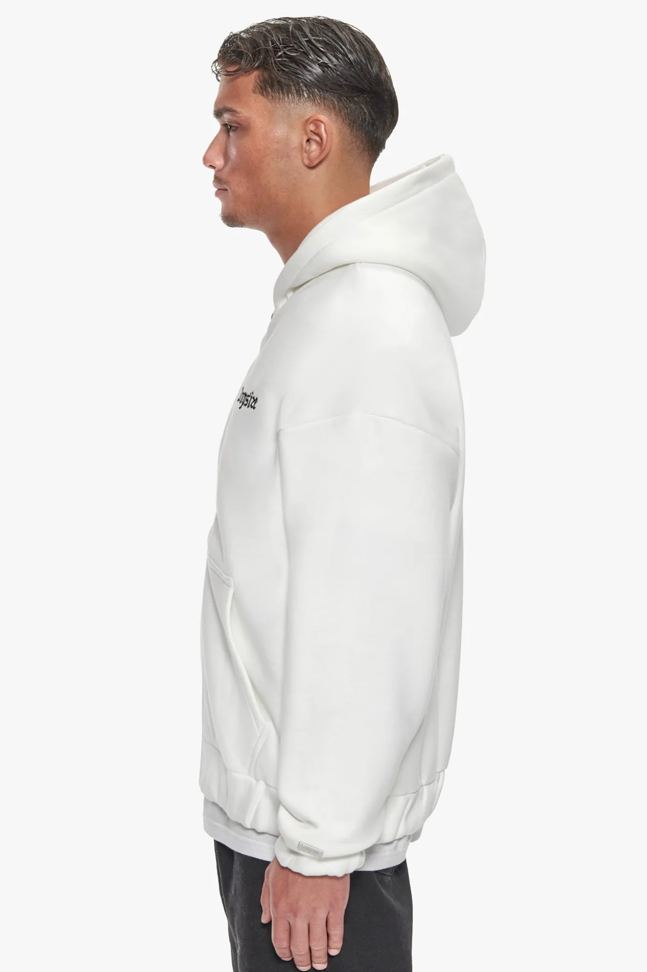 SUPER HEAVY OVERSIZE BLANK ZIP HOODIE CREAM WHITE