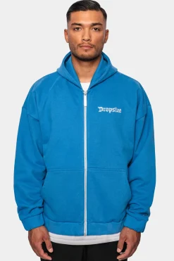 SUPER HEAVY OVERSIZE BLANK ZIP HOODIE ROYAL BLUE