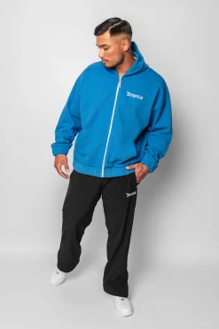 SUPER HEAVY OVERSIZE BLANK ZIP HOODIE ROYAL BLUE